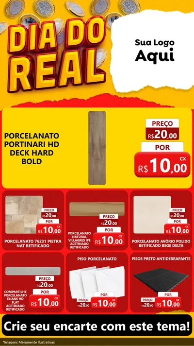 Modelo de Rede Social para Stories com o tema Dia Do Real para Pisos e revestimentos