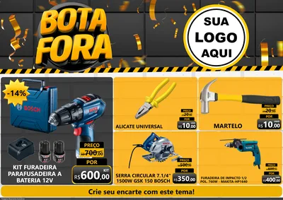 Modelo de Encarte para Encarte A4 Horizontal com o tema Bota Fora para Maquinas e Ferramentas