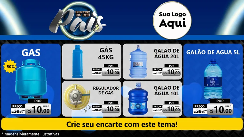 Modelo de TV para TV Horizontal com o tema Sorteio Dia Dos Pais para Água e gás