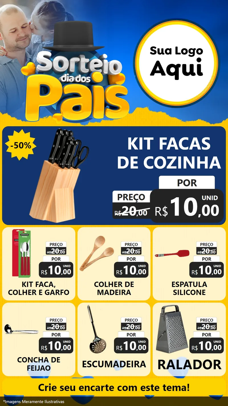 Modelo de Rede Social para Stories com o tema Sorteio Dia Dos Pais para Utilidades Domésticas