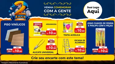 Modelo de TV para TV Horizontal com o tema Aniversário de 2 anos para Material para Construção