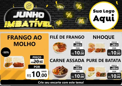 Modelo de Encarte para Encarte A4 Horizontal com o tema Junho Imbatível para Restaurante