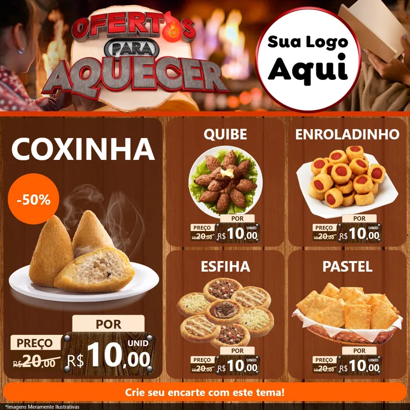 Modelo de Rede Social para Feed Facebook com o tema Ofertas Para Aquecer para Salgadaria