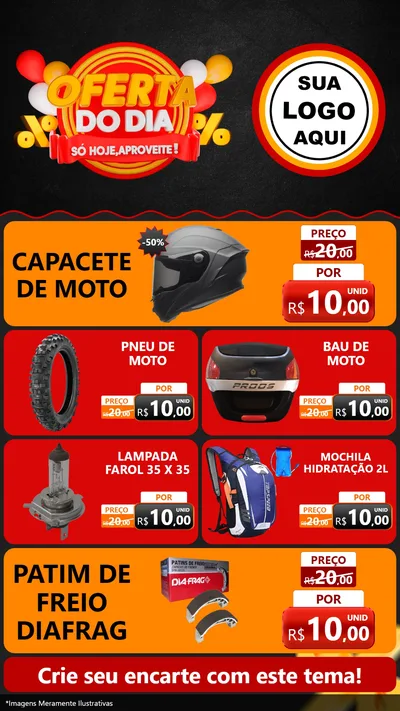 Modelo de TV para TV Vertical com o tema Oferta do Dia - Só hoje, Aproveite! para Moto peças