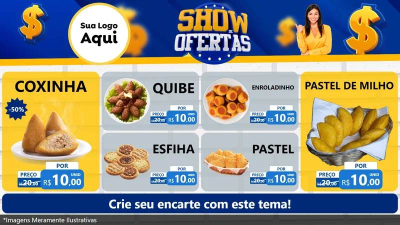 Modelo de TV para TV Horizontal com o tema Show de Ofertas para Salgadaria