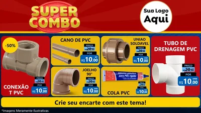 Modelo de TV para TV Horizontal com o tema Super Combo para Tubos e conexões