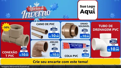 Modelo de TV para TV Horizontal com o tema Ofertas de Inverno para Tubos e conexões