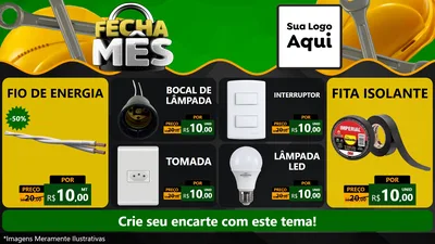 Modelo de TV para TV Horizontal com o tema Fecha Mês para Materiais Elétricos