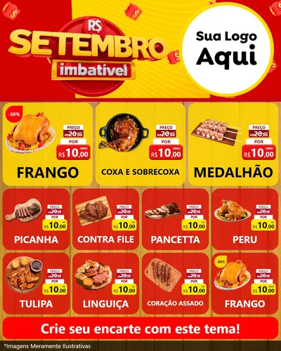 Modelo de Rede Social para Feed Instagram com o tema Setembro Imbatível para Assados