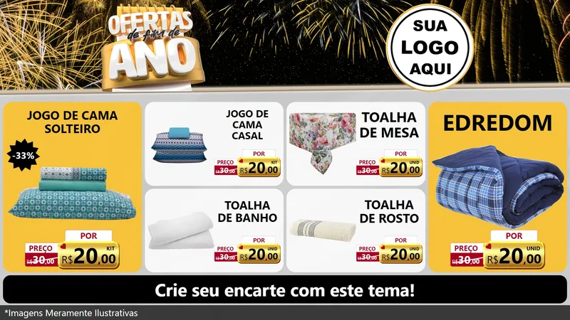Modelo de TV para TV Horizontal com o tema Ofertas de Fim de Ano para Cama, Mesa e Banho