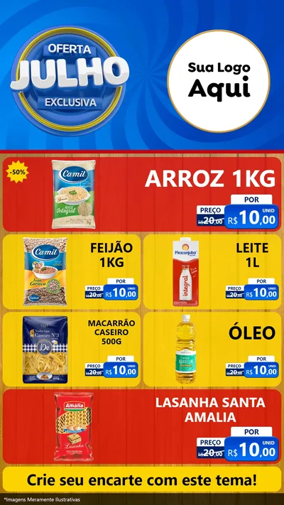 Modelo de TV para TV Vertical com o tema Oferta Exclusiva, Julho para Supermercado