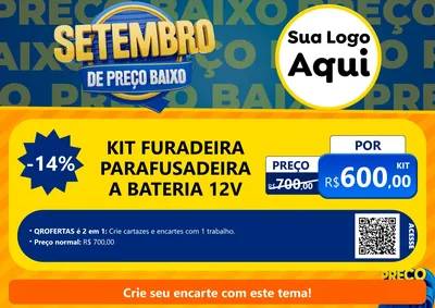 Modelo de Cartaz para Cartaz A4 Horizontal com o tema Setembro De Preço Baixo para Maquinas e Ferramentas