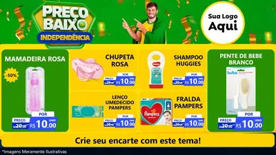 Modelo de TV para TV Horizontal com o tema Preço Baixo de Independência para Bebês