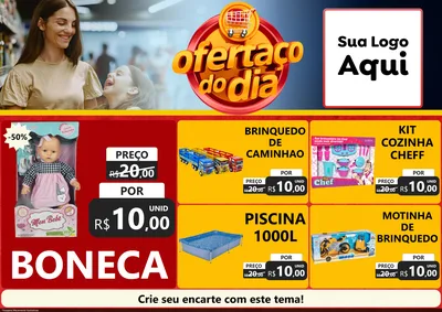 Modelo de Encarte para Encarte A4 Horizontal com o tema Ofertaço Do Dia para Brinquedos