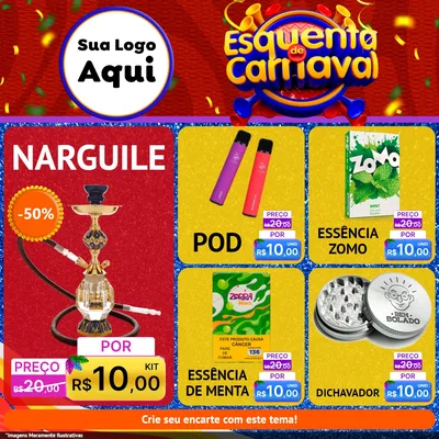 Modelo de Rede Social para Feed Facebook com o tema Esquenta de Carnaval para Tabacaria