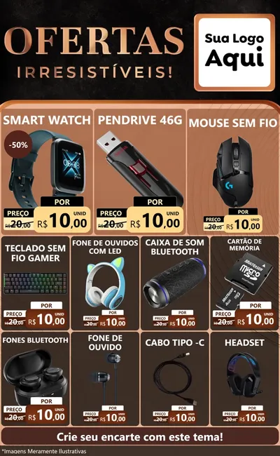 Modelo de Encarte para Encarte Grande com o tema Ofertas Irresistíveis! para Informática