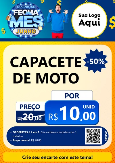 Modelo de Cartaz para Cartaz A4 Vertical com o tema Operação Fecha Mês, Junho para Moto peças