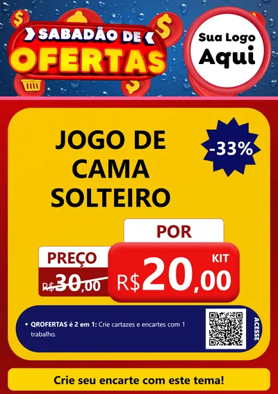 Modelo de Cartaz para Cartaz A4 Vertical com o tema Sabadão de Ofertas para Cama, Mesa e Banho