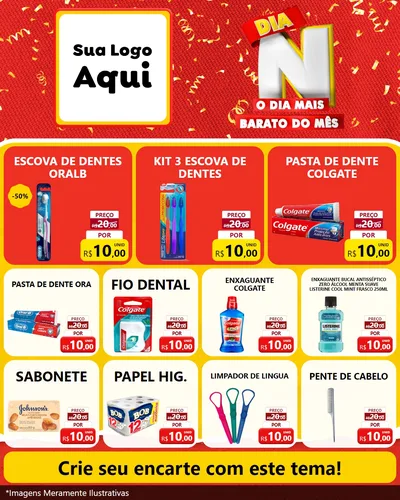 Modelo de Rede Social para Feed Instagram com o tema Dia N o Dia Mais Barato do Mês para Higiene Pessoal