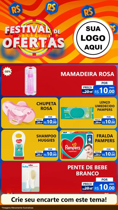 Modelo de TV para TV Vertical com o tema Festival de Ofertas para Bebês