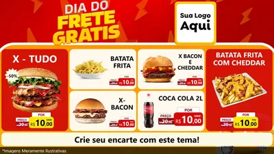 Modelo de TV para TV Horizontal com o tema Dia do Frete Grátis para Hamburgueria