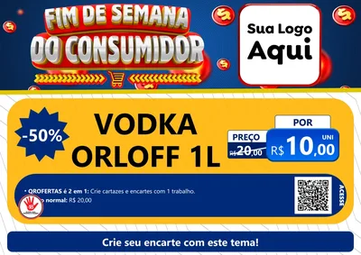Modelo de Cartaz para Cartaz A4 Horizontal com o tema Fim de Semana do Consumidor para Distribuidora de bebidas