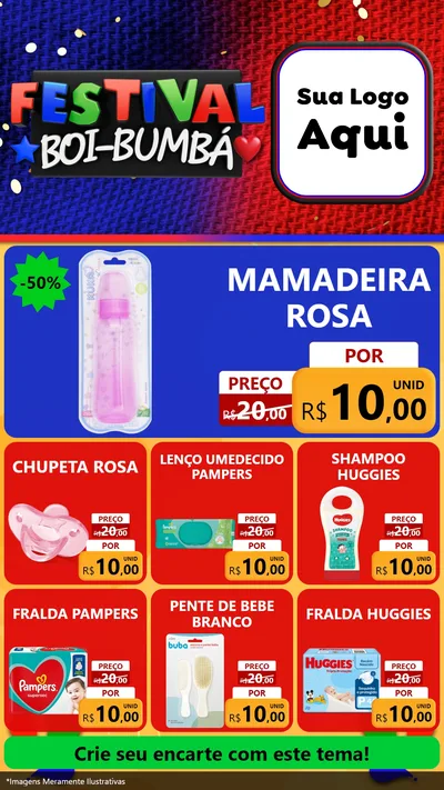 Modelo de Rede Social para Stories com o tema Festival Boi-Bumbá para Bebês