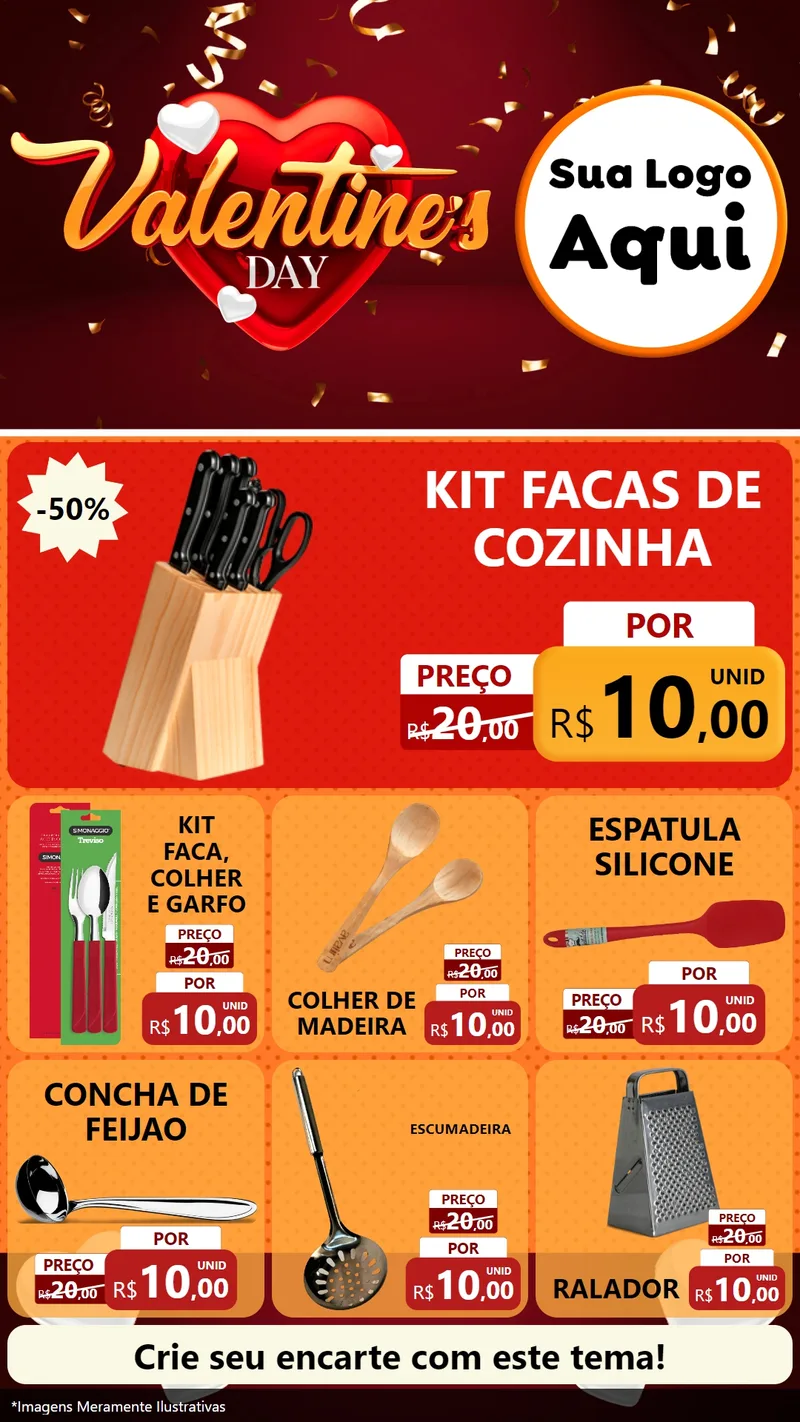 Modelo de Rede Social para Stories com o tema Valentine's Day para Utilidades Domésticas