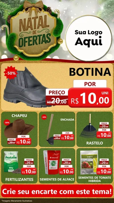 Modelo de Rede Social para Stories com o tema Ofertas de Natal para Agropecuária