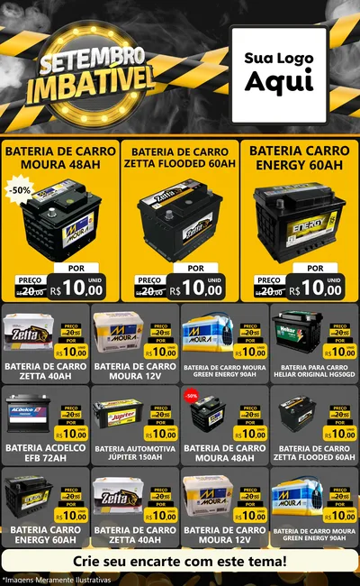 Modelo de Encarte para Encarte Grande com o tema Setembro Imbatível para Baterias Elétricas