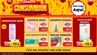 Modelo de TV para TV Horizontal com o tema Semana do Consumidor para Bebês