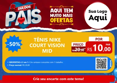 Modelo de Cartaz para Cartaz A4 Horizontal com o tema Dia dos Pais para Calçados