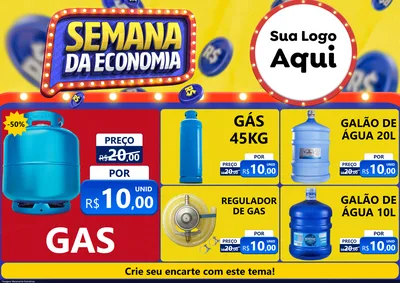 Modelo de Encarte para Encarte A4 Horizontal com o tema Semana da Economia para Água e gás