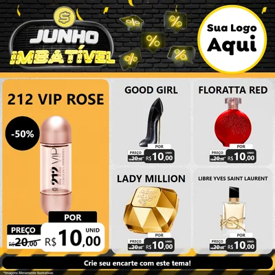 Modelo de Rede Social para Feed Facebook com o tema Junho Imbatível para Perfumes