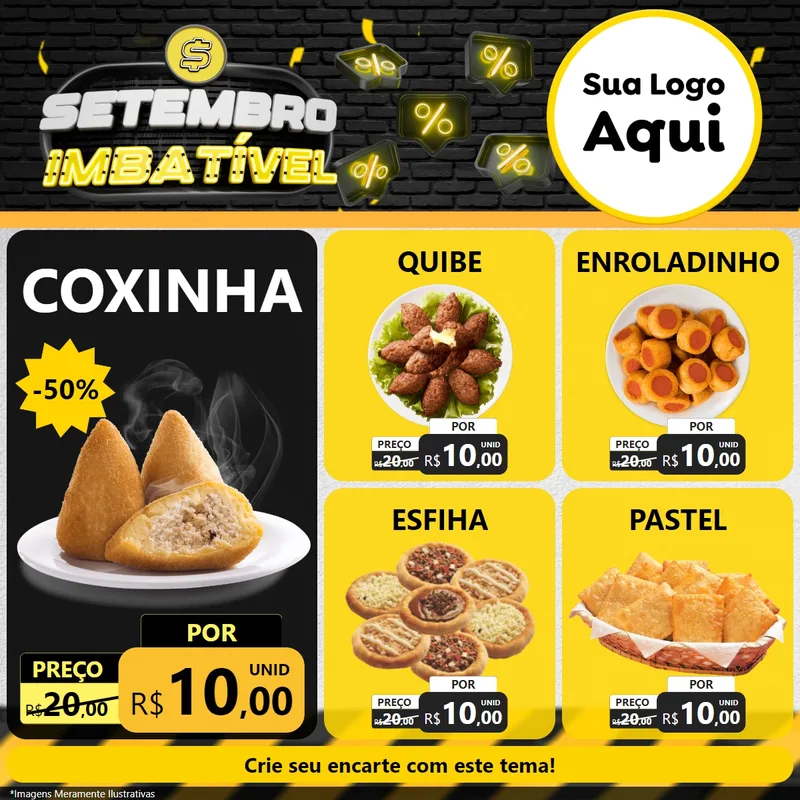 Modelo de Rede Social para Feed Facebook com o tema Setembro Imbatível para Salgadaria