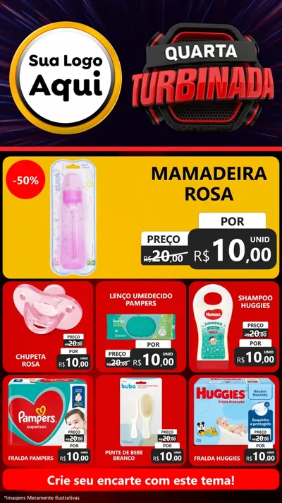 Modelo de Rede Social para Stories com o tema Quarta Turbinada para Bebês
