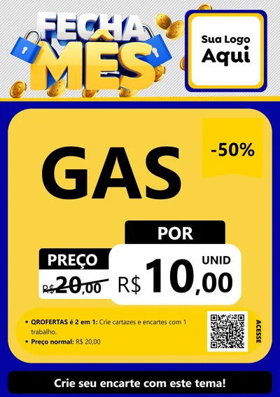 Modelo de Cartaz para Cartaz A4 Vertical com o tema Fecha Mês para Água e gás