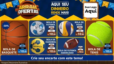 Modelo de TV para TV Horizontal com o tema Arraiá de Ofertas - Junina para Artigos Esportivos