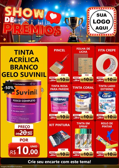 Modelo de Encarte para Encarte A4 Vertical com o tema Show de Prêmios para Tintas e Ferramentas