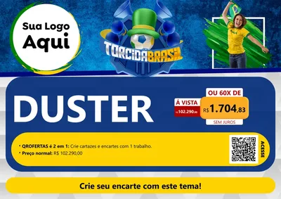 Modelo de Cartaz para Cartaz A4 Horizontal com o tema Torcida Brasil - Copa para Concessionaria de Carros