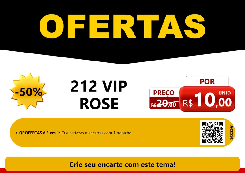 Modelo de Cartaz para Cartaz A4 Horizontal com o tema Ofertas Preto e Vermelho Cartaz para Perfumes