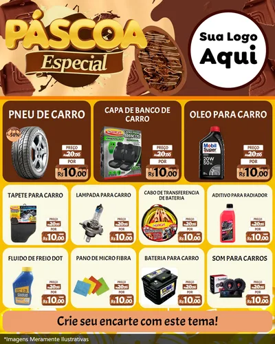 Modelo de Rede Social para Feed Instagram com o tema Páscoa Especial para Auto peças