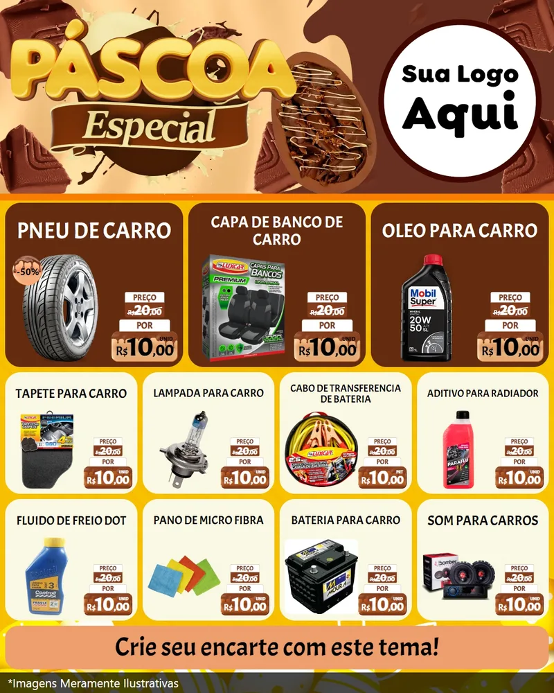 Modelo de Rede Social para Feed Instagram com o tema Páscoa Especial para Auto peças