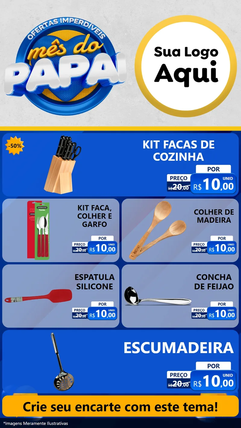 Modelo de TV para TV Vertical com o tema Ofertas Imperdíveis Mês Do Papai para Utilidades Domésticas