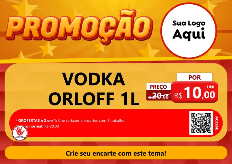 Modelo de Cartaz para Cartaz A4 Horizontal com o tema Promoção para Distribuidora de bebidas