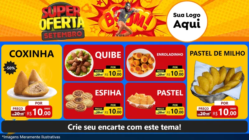 Modelo de TV para TV Horizontal com o tema Super Oferta Setembro para Salgadaria
