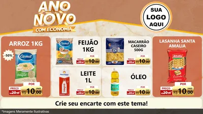 Modelo de TV para TV Horizontal com o tema Ano Novo Com Economia para Supermercado