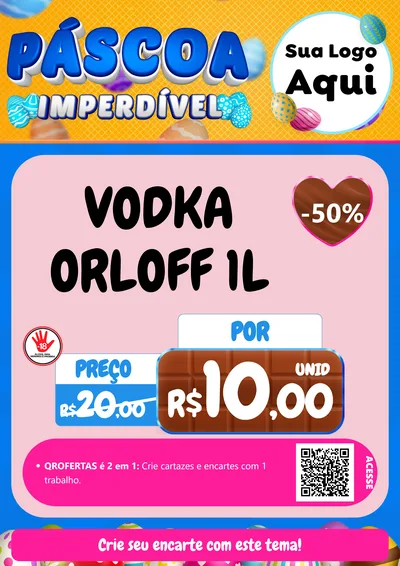 Modelo de Cartaz para Cartaz A4 Vertical com o tema Páscoa Imperdível para Distribuidora de bebidas