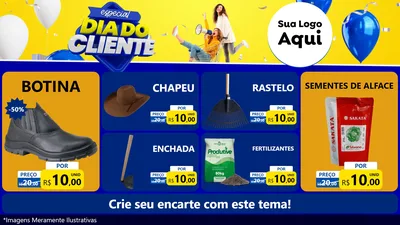 Modelo de TV para TV Horizontal com o tema Especial Dia do Cliente para Agropecuária