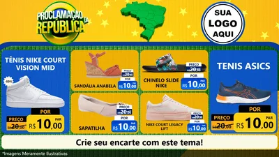 Modelo de TV para TV Horizontal com o tema Proclamação da República para Calçados